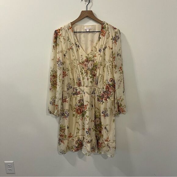 LC Lauren Conrad Floral Long Sleeve Dress XXL - Picture 3 of 13